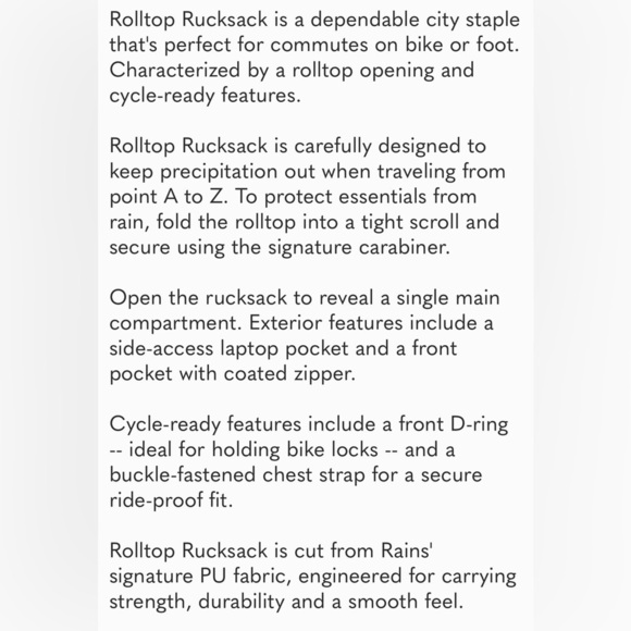 FP x RAINS | Rolltop Rucksack NWT - Picture 7 of 11